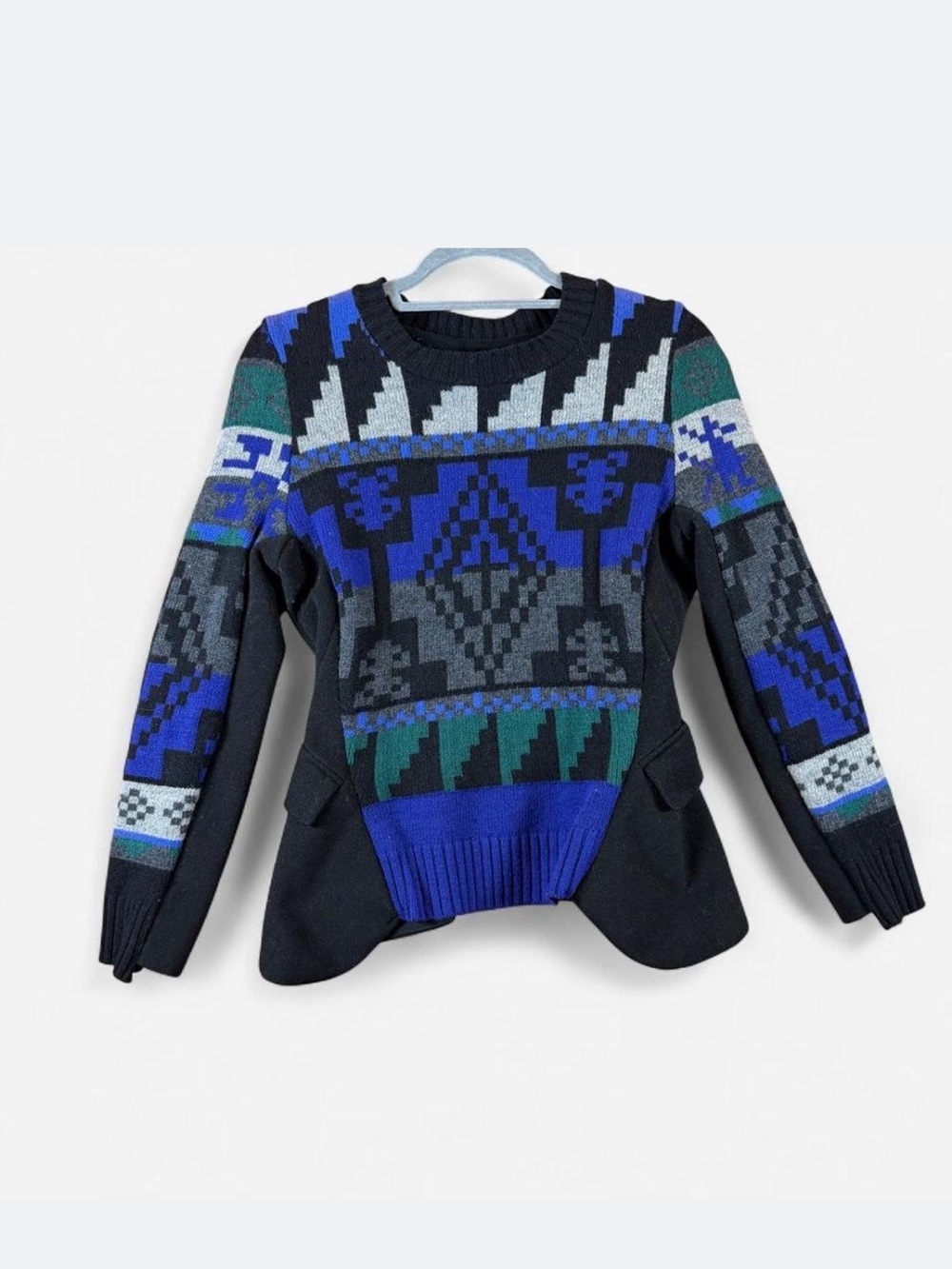 Archive 2014 Sacai Hybrid Fair Isle Knit Pullover Jacket - Size 1 (S)